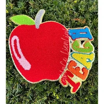 Colorful Apple Teach Chenille Patch