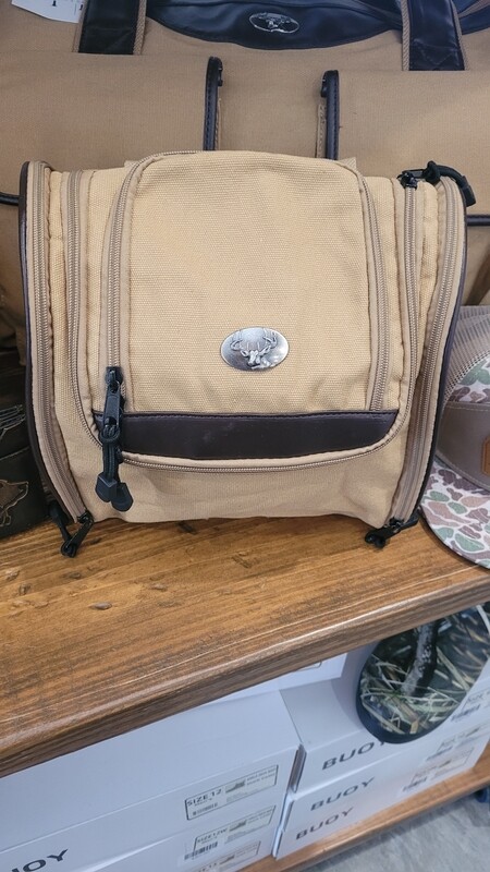 Zeppro Khaki Hanging Toiletry Bag- Buck