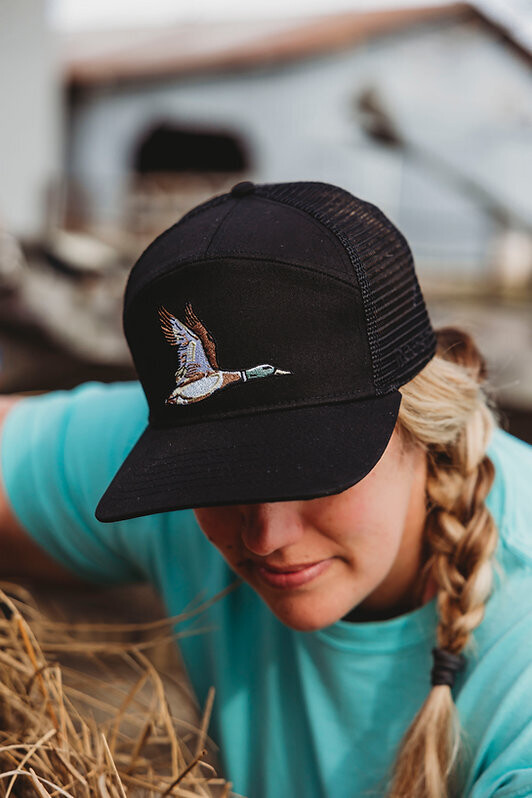 Roost Black 7 Panel Duck Hat