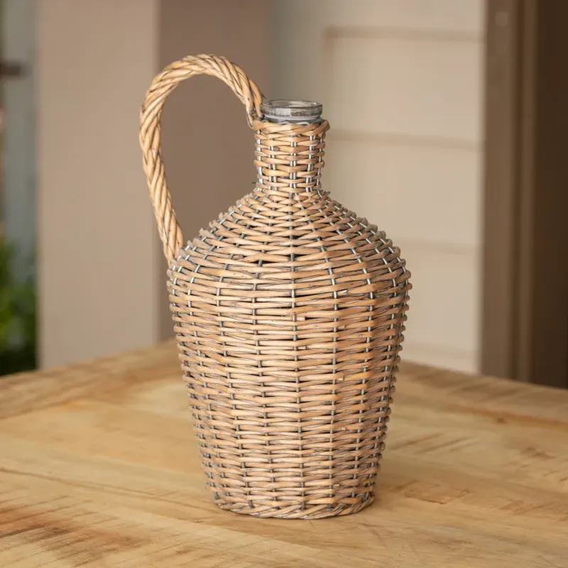 Willow Covered Wine Bottle-Med