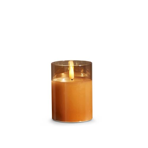 3x4&quot; Gold Glass Ivory Pillar Candle