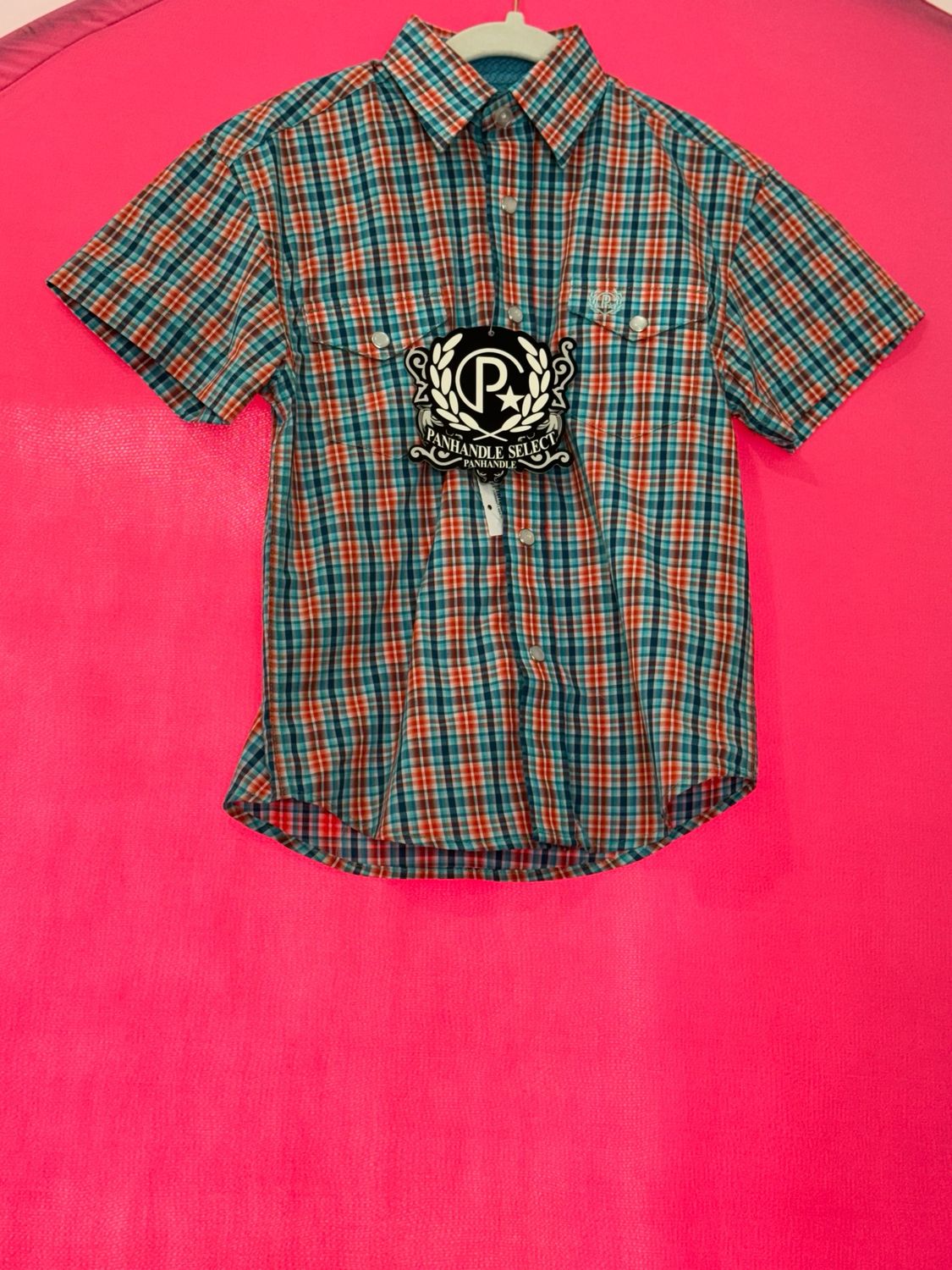 Boys SS Check 2 Pkt Snap
