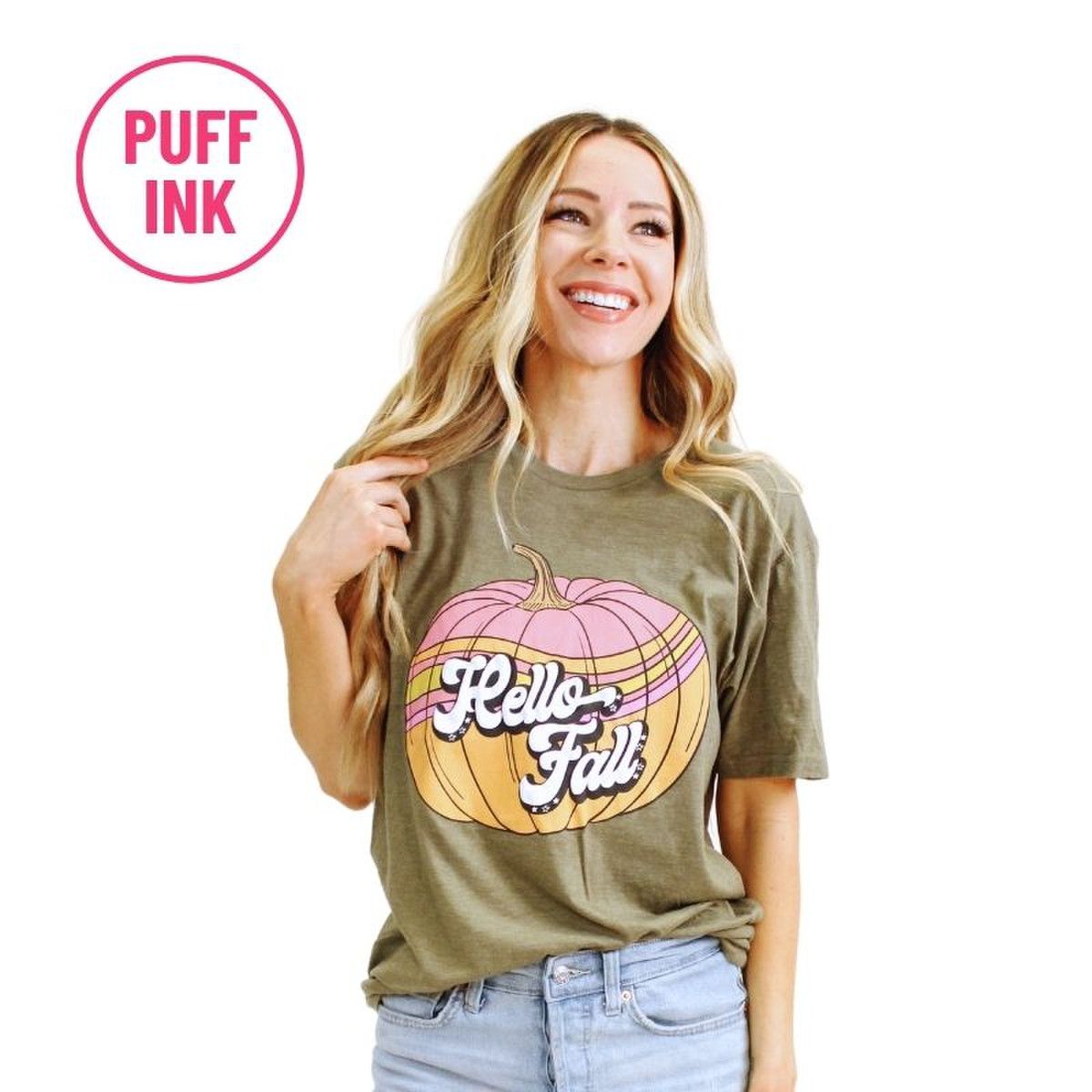 Hello Fall Groovy Pumpkin Tee