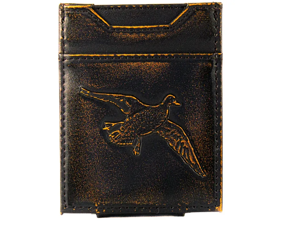 Antique Debossed Front Pocket Wallet-Mallard