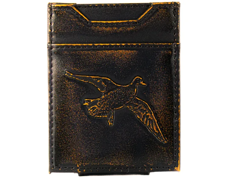 Antique Debossed Front Pocket Wallet-Mallard