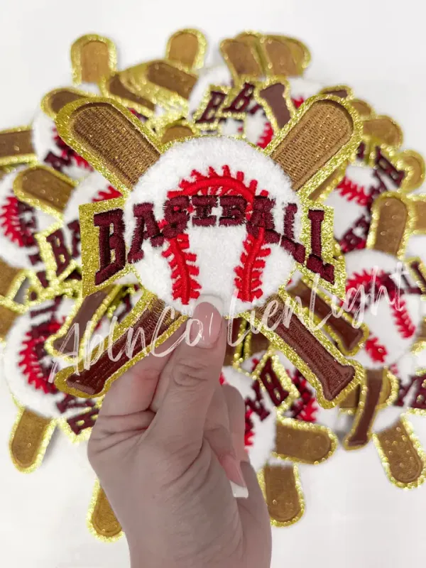 Baseball Bat Glitter Patch