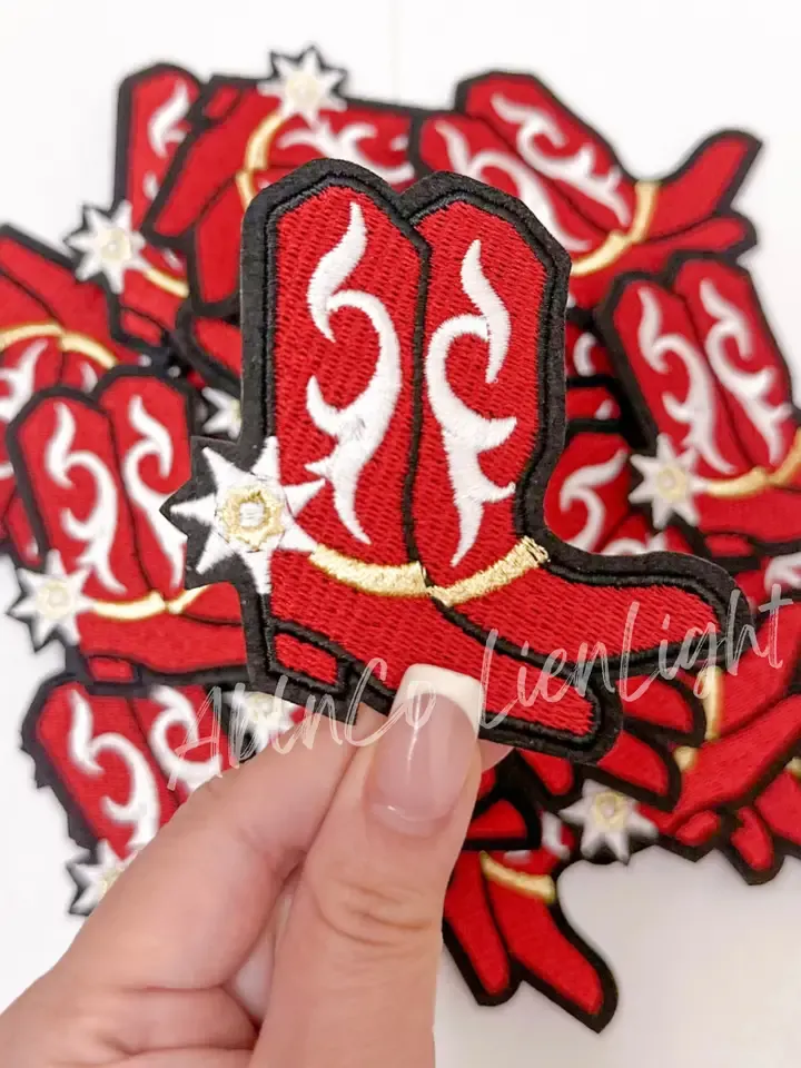 3&quot; Red Cowboy Boot Patch