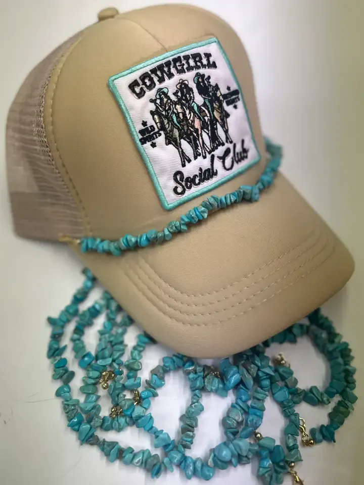 Turq Multi Stone Hat Chain