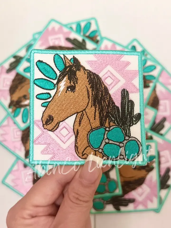 Horse Rodeo Turq Patch