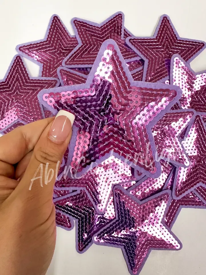 3&quot; Purple Sequin Star Patch