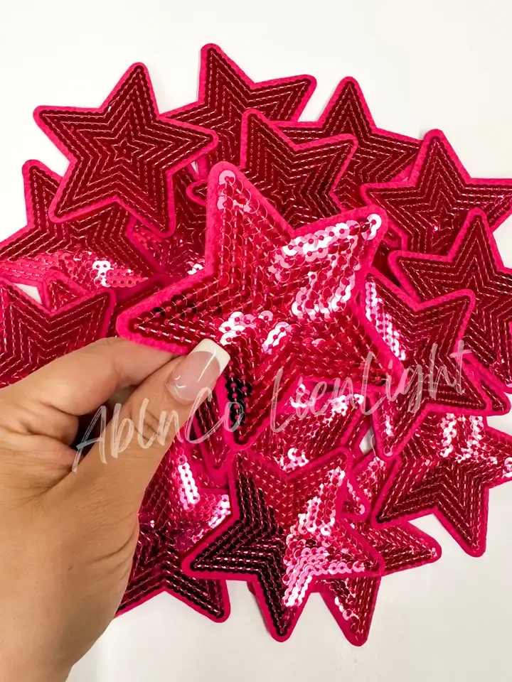 3&quot; Hot Pink Sequin Star Patch