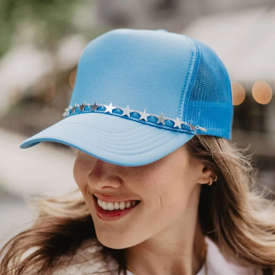 Silver Stars Hat Chain