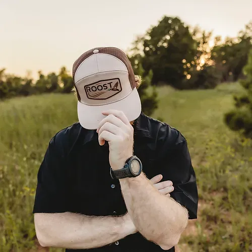 Roost 7 Panel Duck Patch Hat- Tan Brown