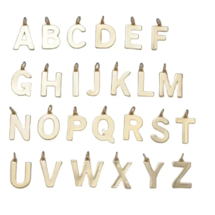 Simple Gold Letter Charm-T