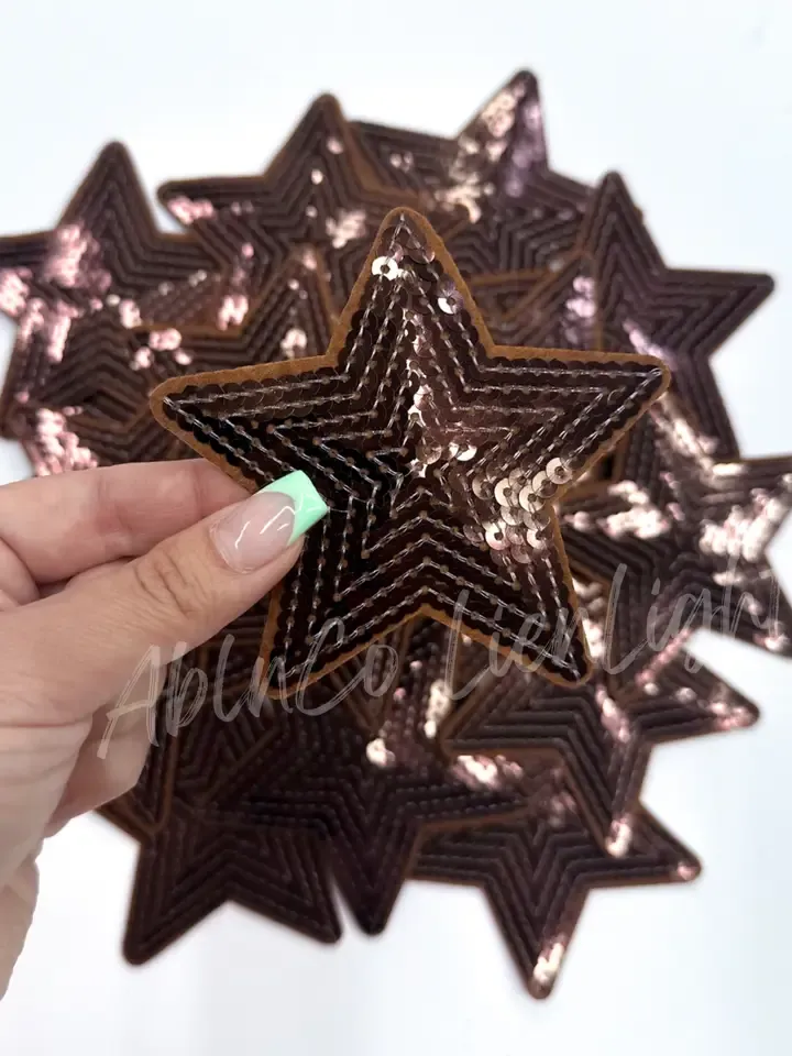 Brown Sequin Star Patch