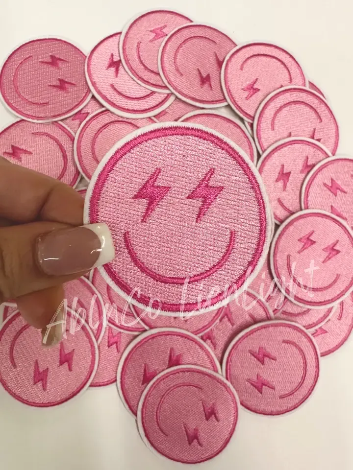 3&quot; Pink Lightening Bolt Face Patch