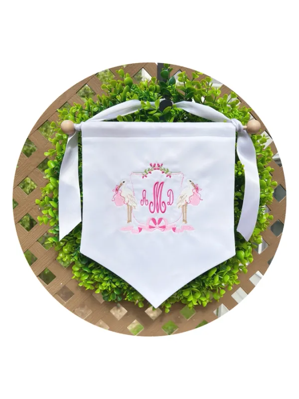 White Satin Banner
