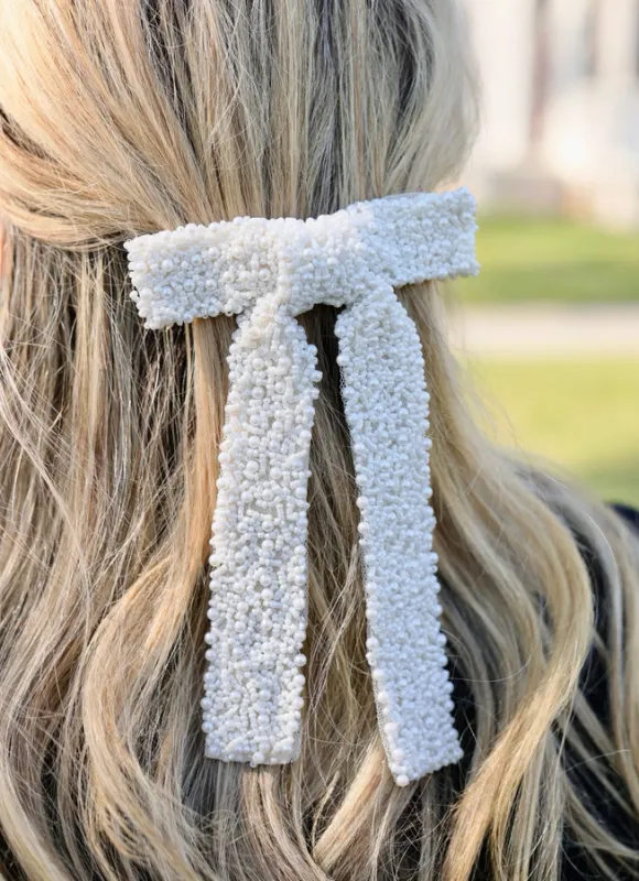 Birdie Pearl Bow-Ivory