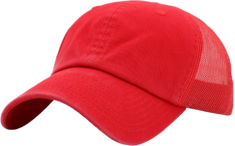 Classic Mesh Baseball Cap-RED