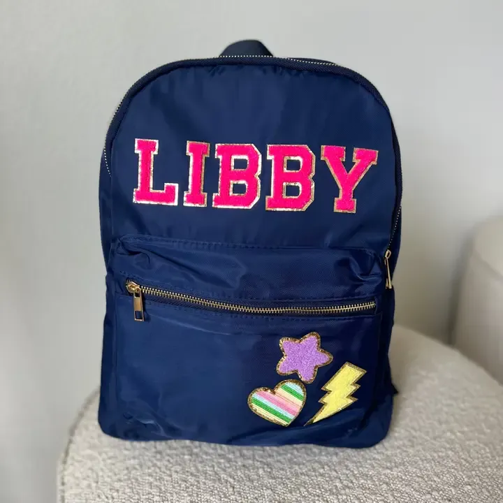 Nylon Backpack-Navy