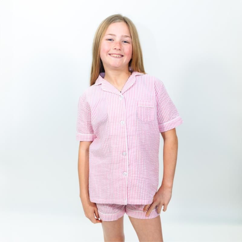 Kids Blush Seersucker Short Set