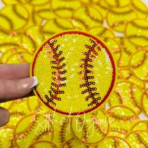 Softball Large Sequin Patch