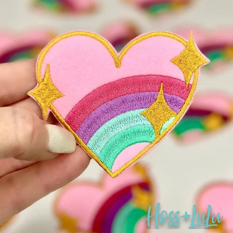 Pink Heart/Rainbow Patch