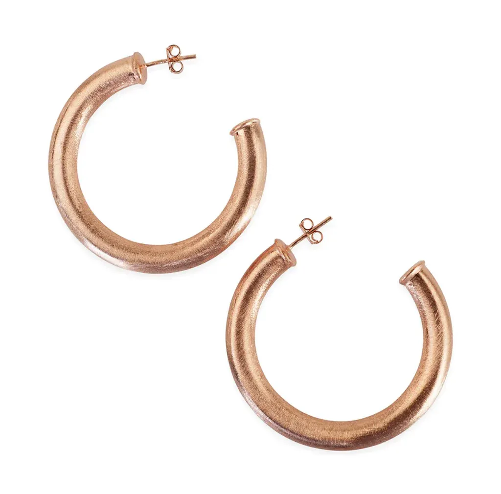 CS Chantal Hoops-Brushed Rose Gold