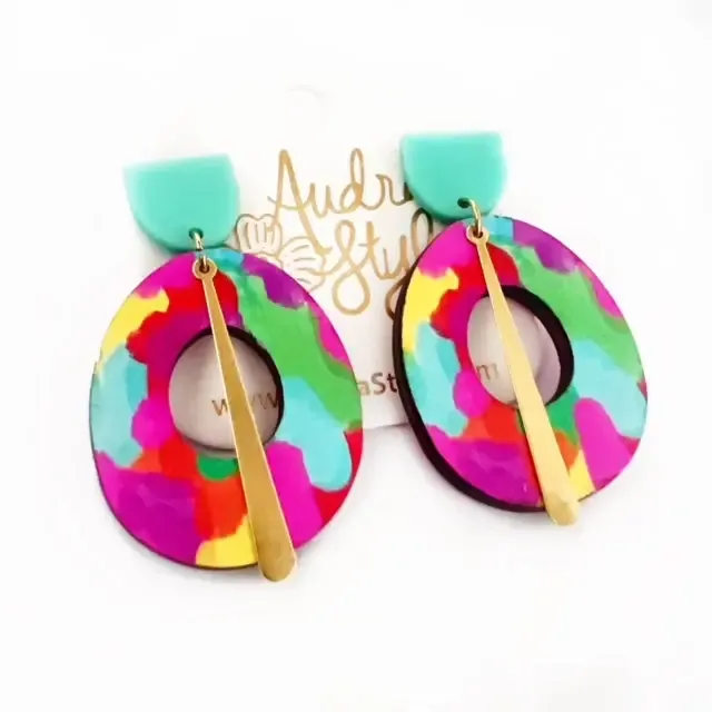 Colorful Bold Statement Earrings