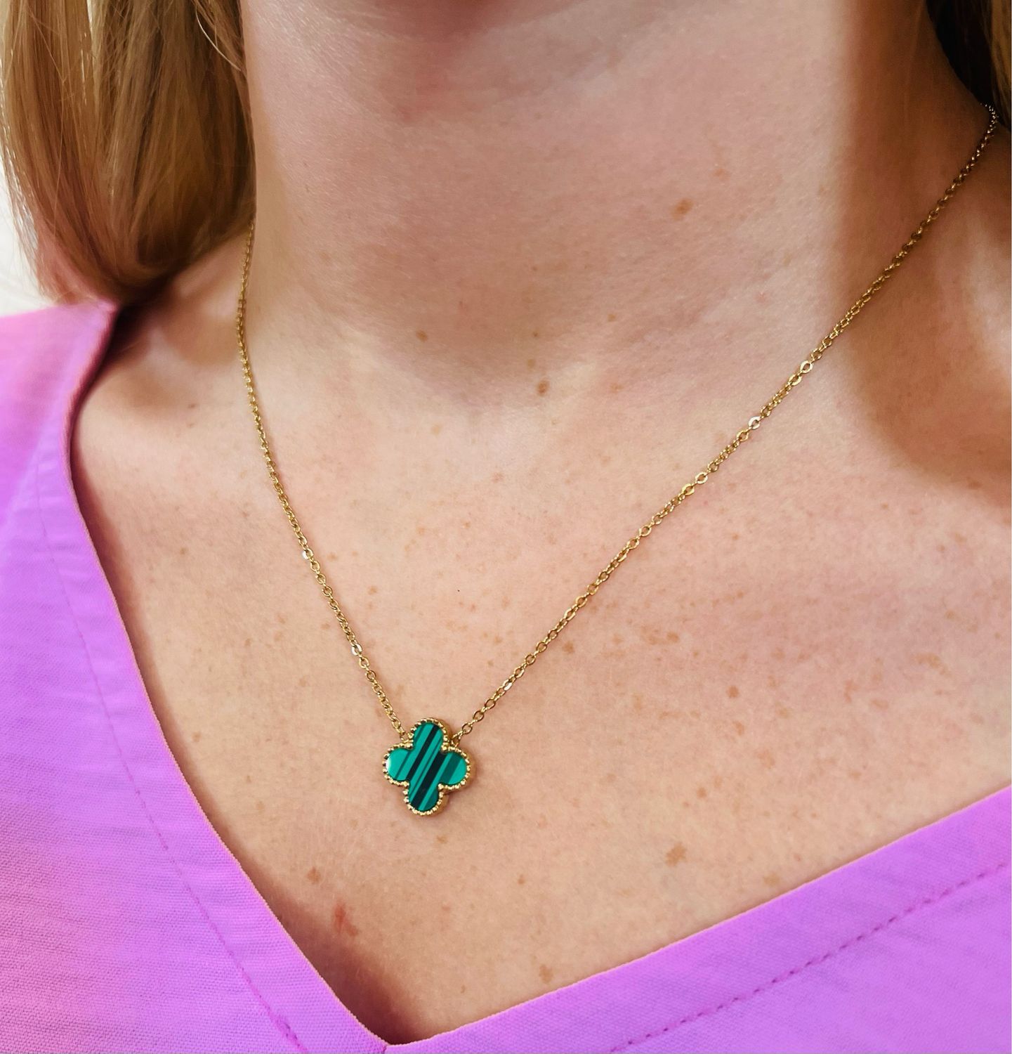 VG Green Clover Necklace