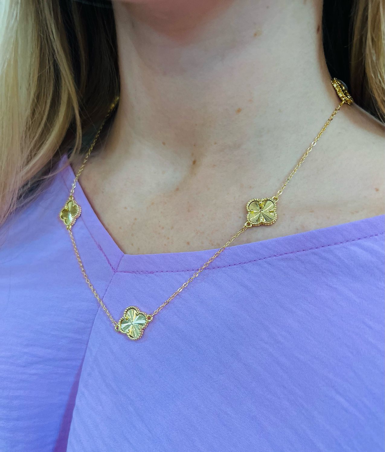 VG Gold Multiple Clover Necklace