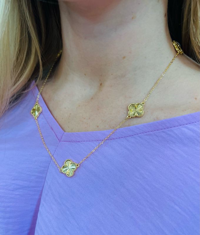 VG Gold Multiple Clover Necklace