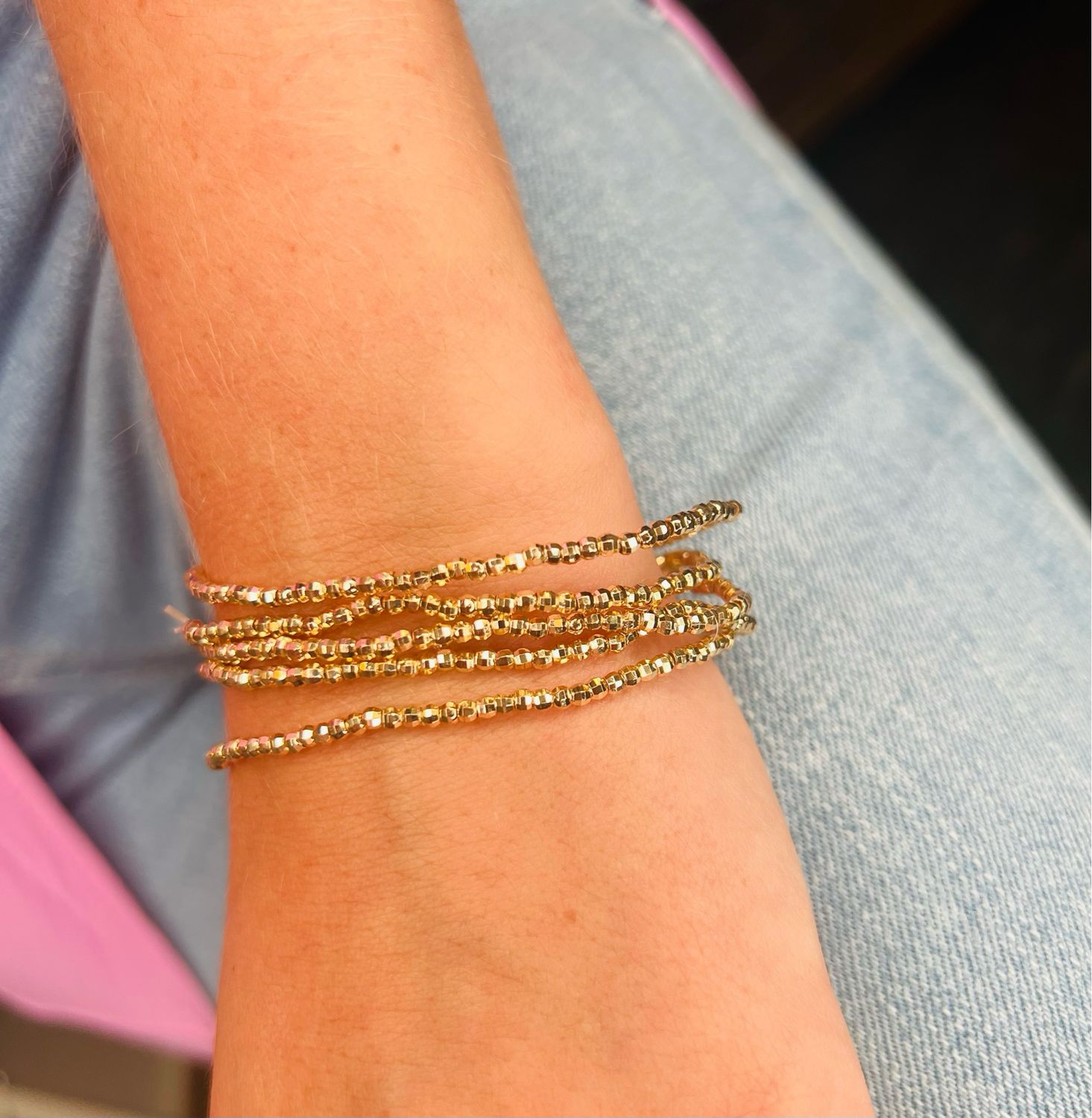 VG Gold Beaded Diamond Cut Bracelet