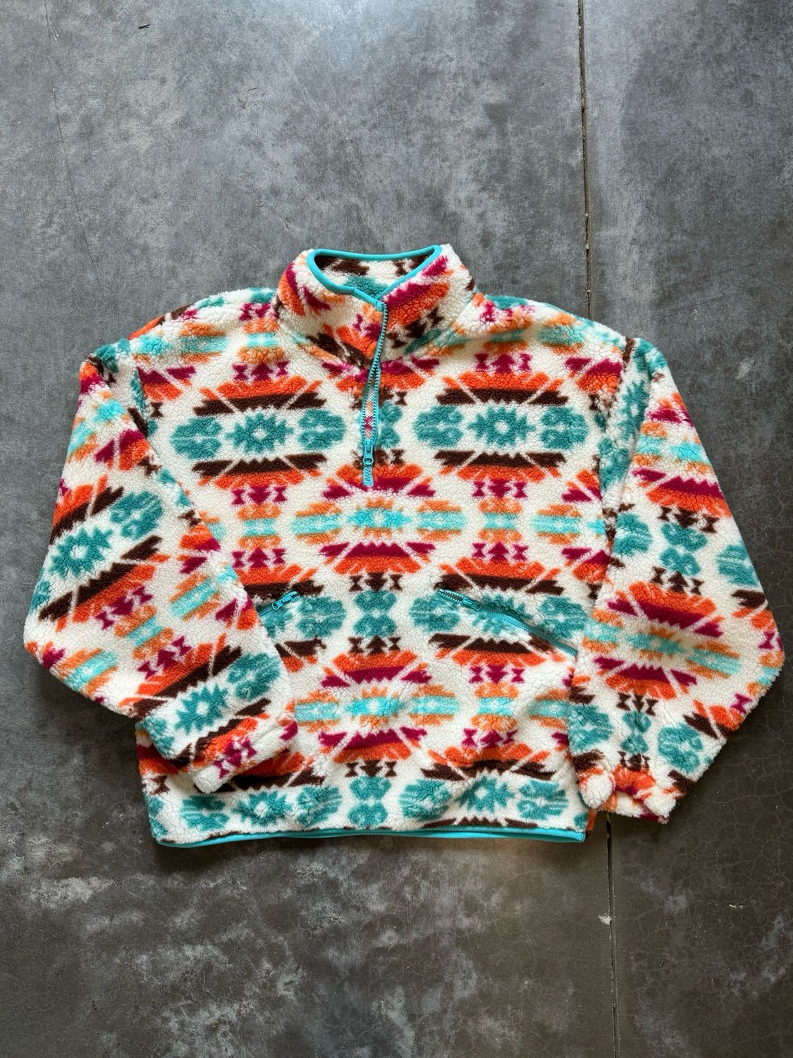 Aztec Printed Sherpa Quarter Zip