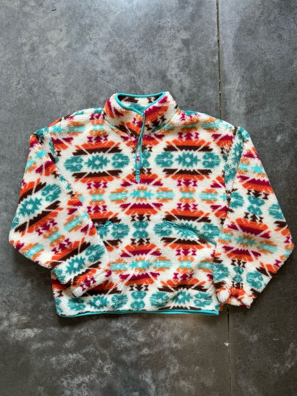Aztec Printed Sherpa Quarter Zip
