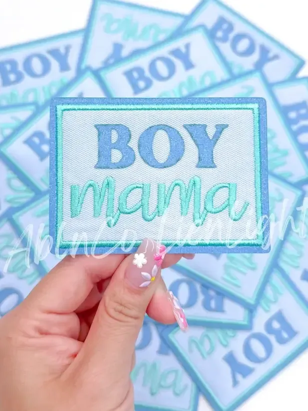 Boy Mama Glitter Patch