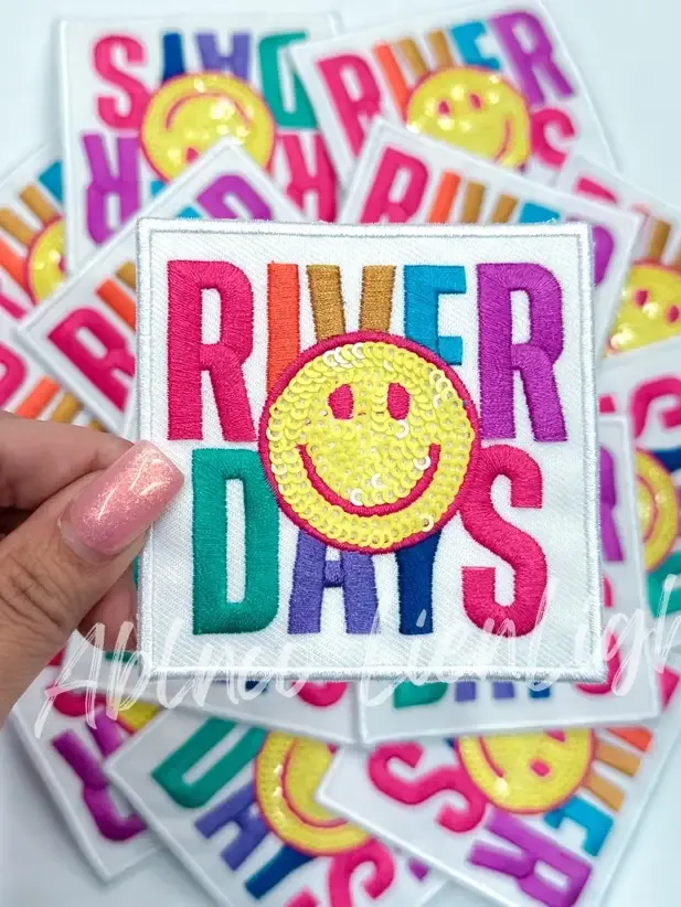 River Days Sequin Smiley Patch