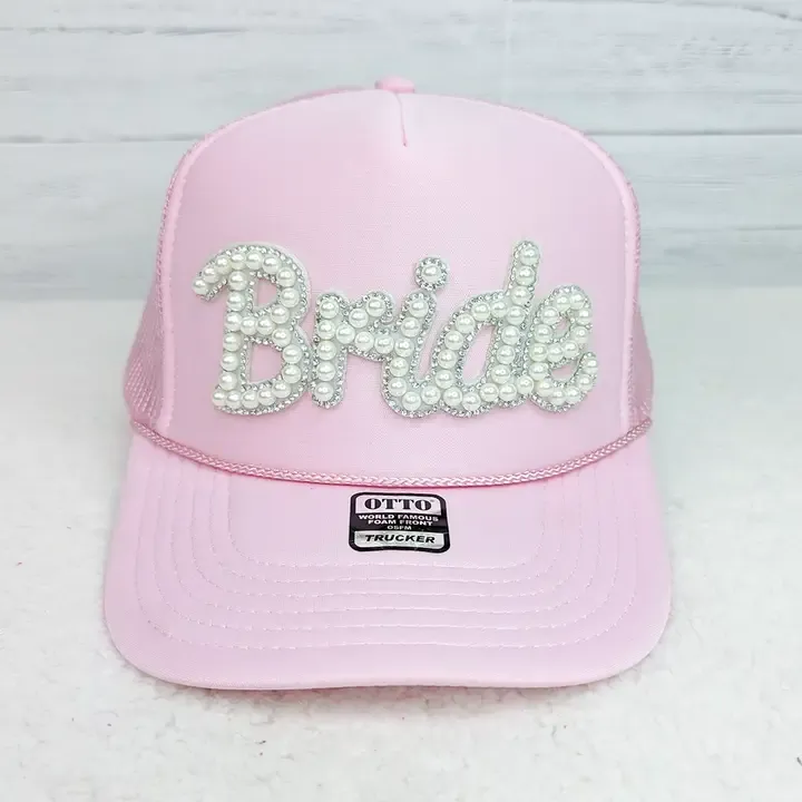 Bride Pearl Sparkle Hat Patch