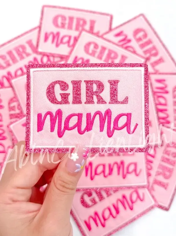 Girl Mama Pink Glitter Patch