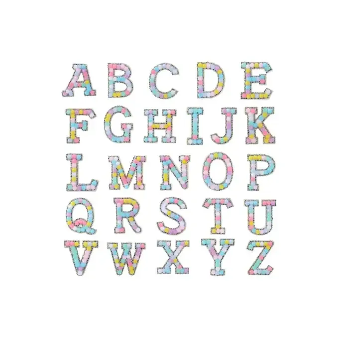 Pastel Confetti Alphabet Patch