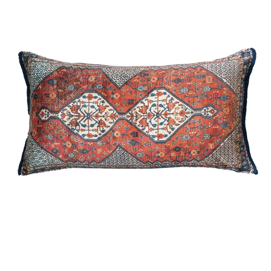 DF9898 24&quot; Cotton Blend Velvet Lumbar Pillow