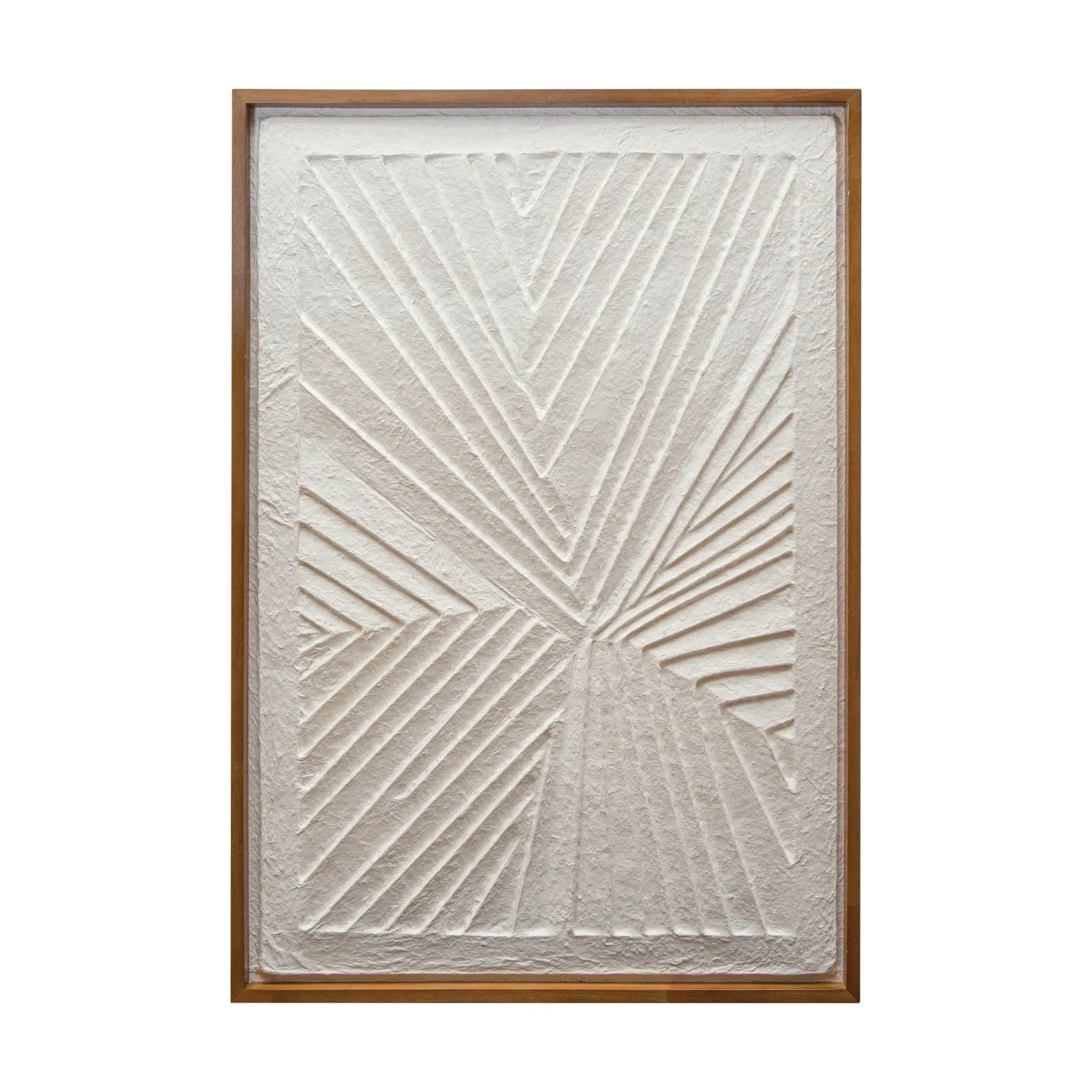 AH2835 Oak Wood Framed Textured Wall Decor