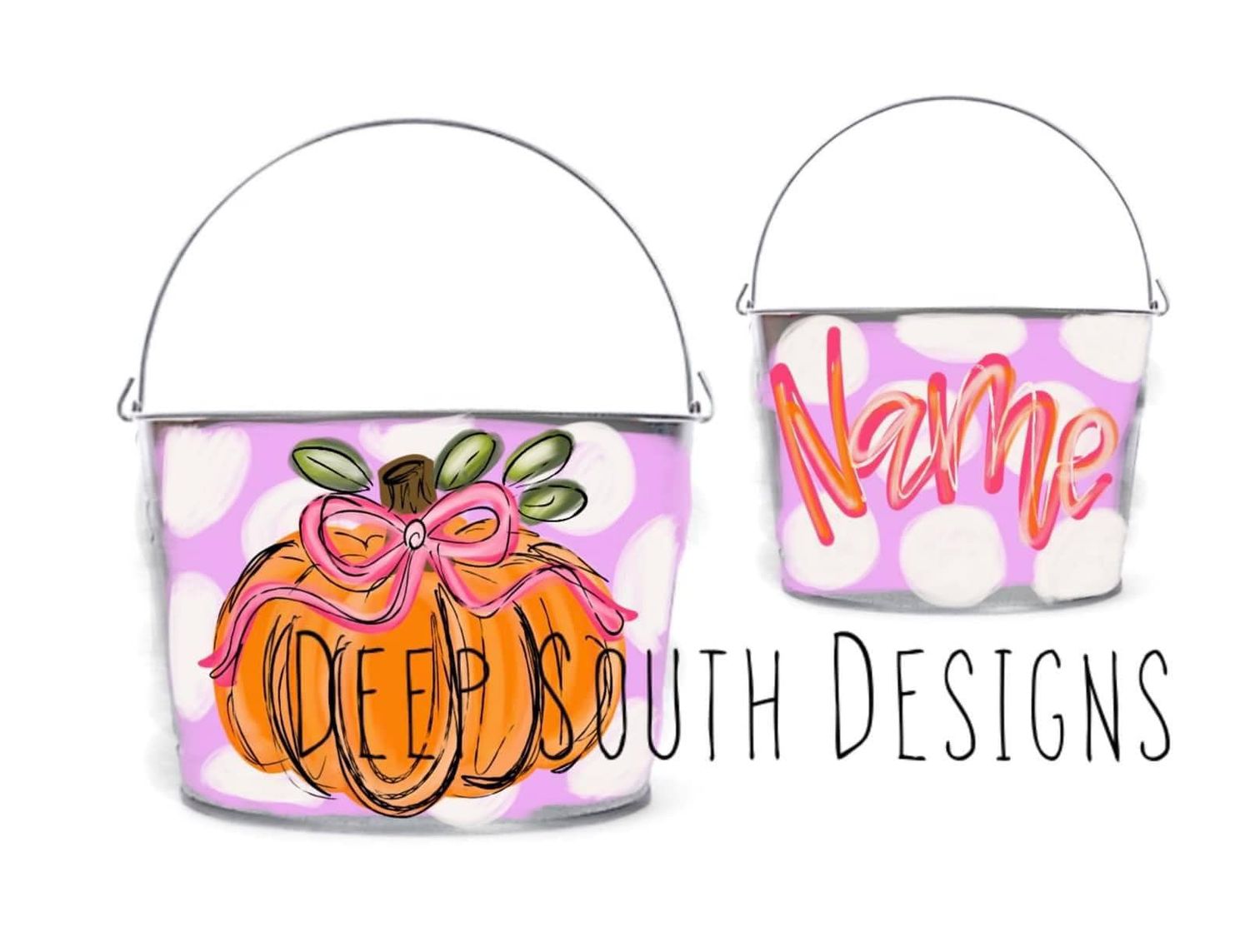 Halloween Candy Buckets, Style: Pink Pumpkin