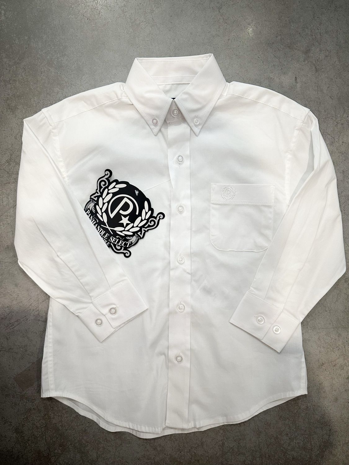 Boys Solid Poplin Button Down-White
