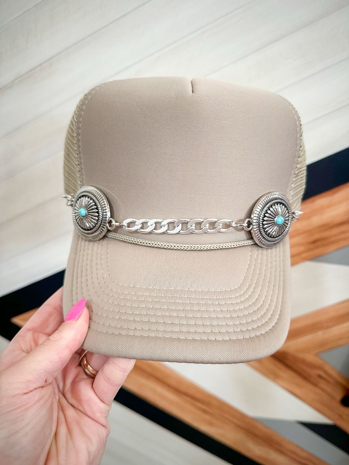 Turquoise Concho Trucker Chain