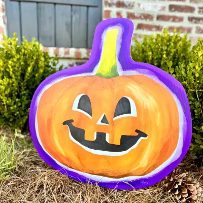 Jolly Jack O Lantern Pumpkin Yard Stake