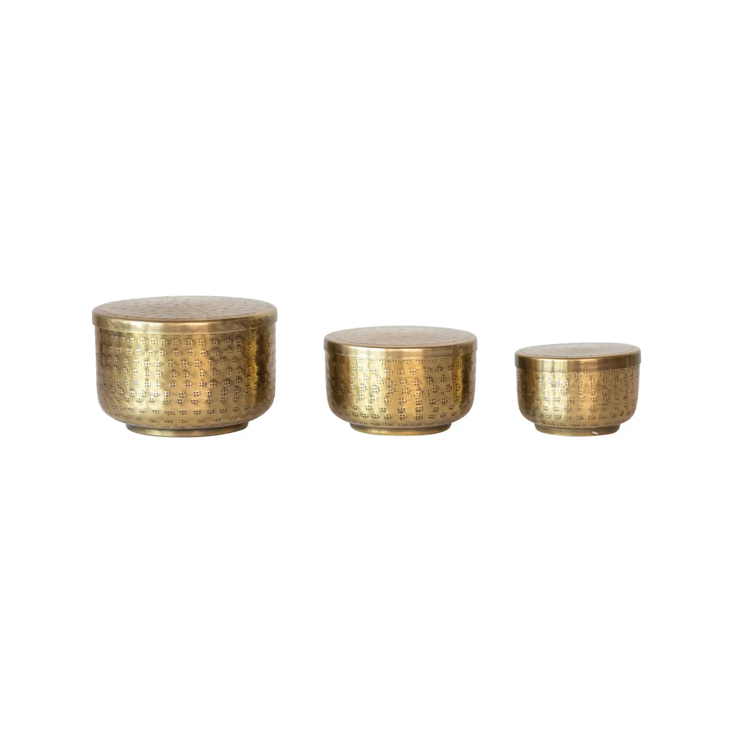 Hammered Aluminum Containers w/ Lids-Small