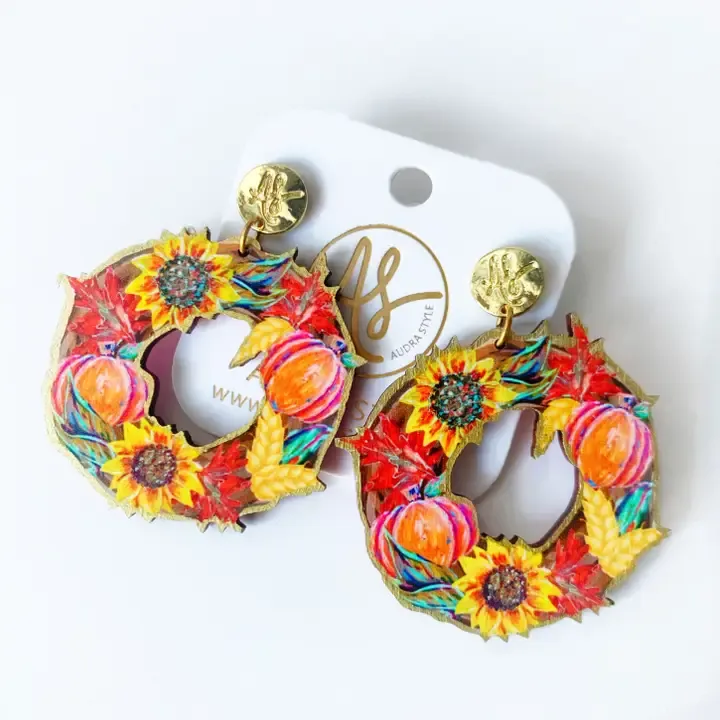 Thansgiving Wreath Earrings