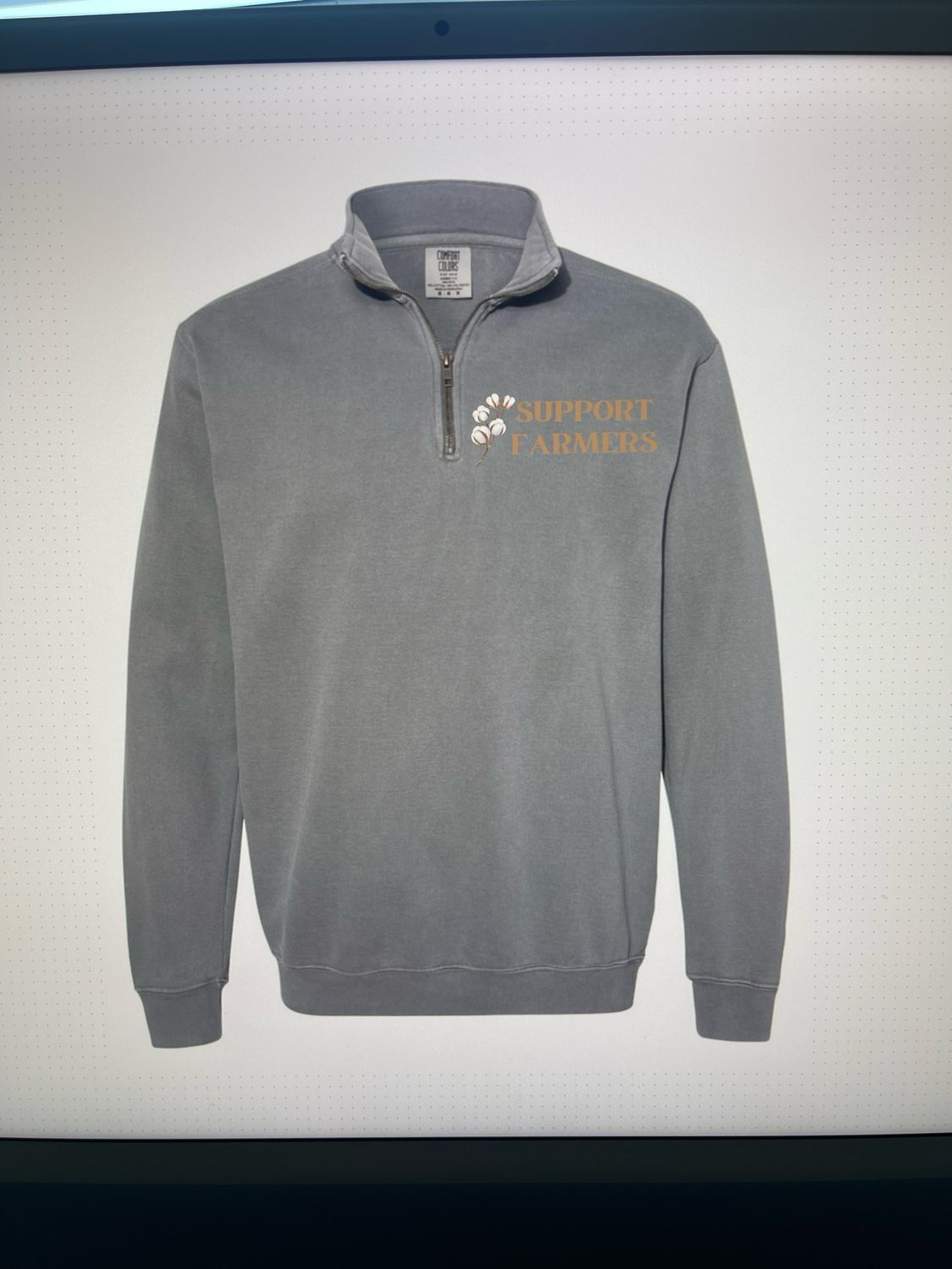 BS Support Farmers Quarter Zip, Color: Grey, Size: S