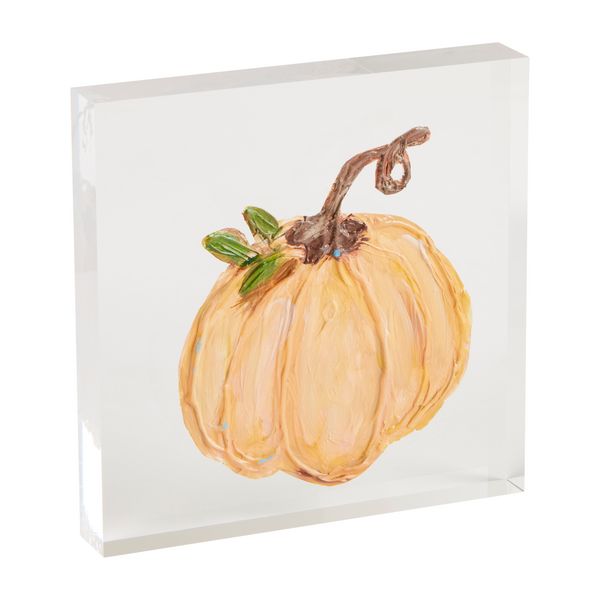 Orange Acrylic Pumpkin Plaque